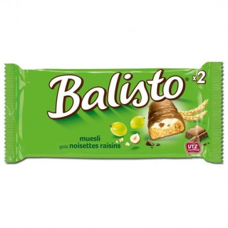 barre chocolatée BALISTO noisettes & raisins  37gx20