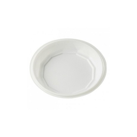 Assiettes rondes blanches creuses X 100