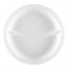 Assiettes rondes blanches 2 compartimentsx100